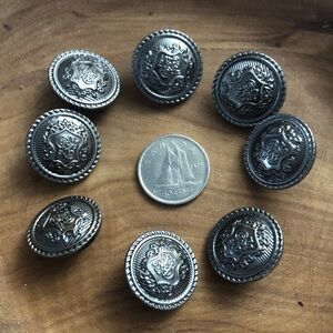 Decorative metal buttons